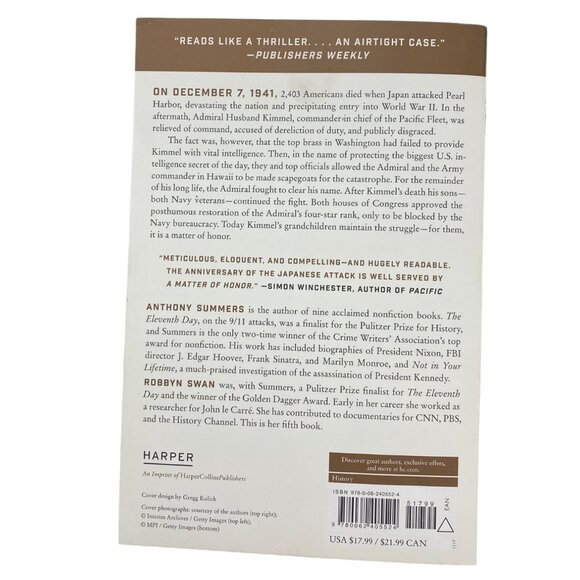 A Matter Of Honor Pearl Harbor Book Betrayal Blame Anthony Summers Robbyn Swan - Picture 2 of 5